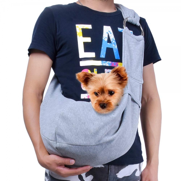 TOMKAS Pet Puppy Outdoor Travel Bag – Gray-Adjustable
