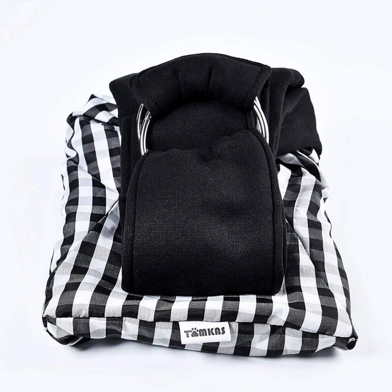 TOMKAS Pet Puppy Outdoor Travel Bag – Black--Adjustable